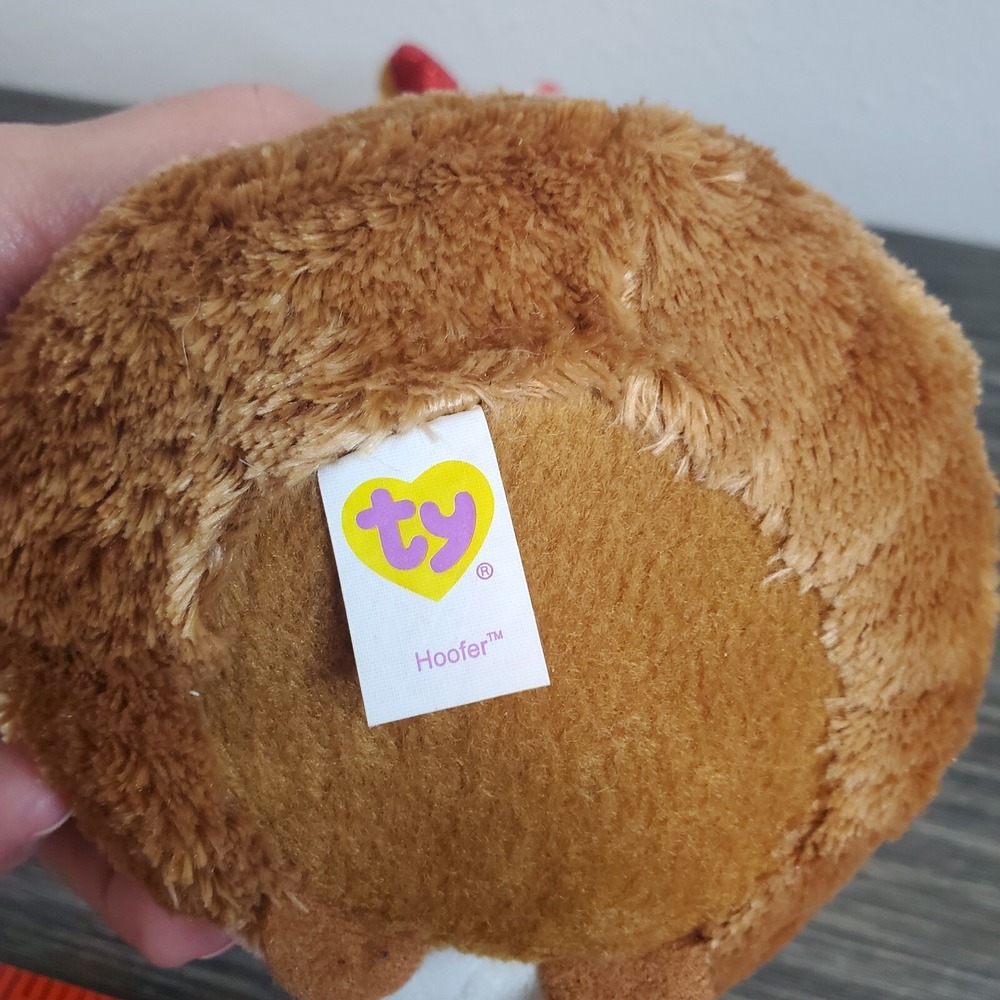Ty Beanie Ballz Hoofer & Chestnut Reindeer Plush Christmas Stuffed Animal Lot - Picture 3 of 6